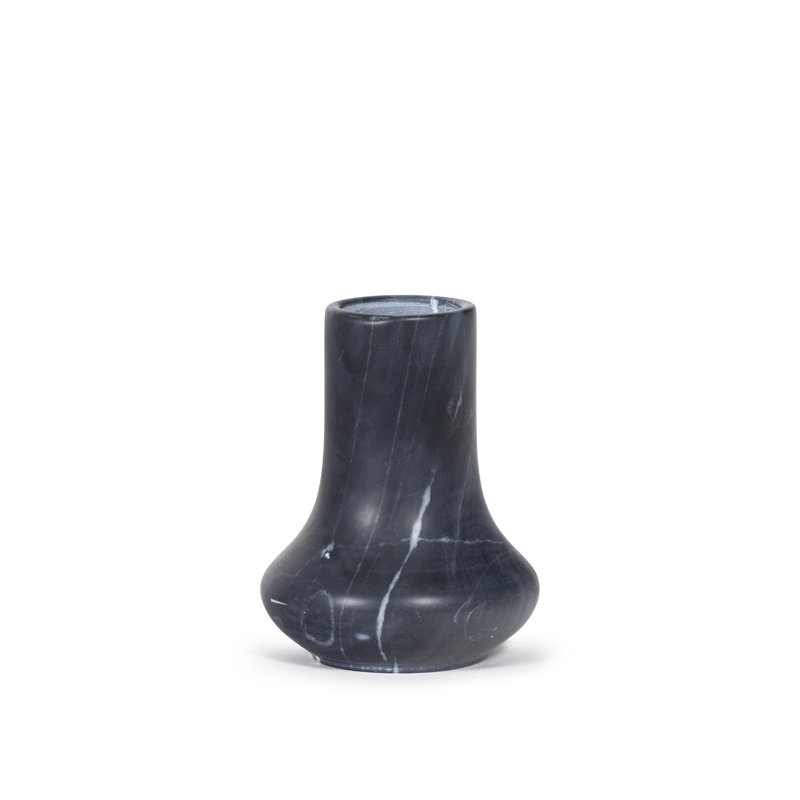 Jasper Marble Vase Small (Black), 5.75" H x 4.5" W x 4.5" D