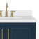Freitas 42'' Solid Wood Single Bathroom Vanity with 1.5'' White Quartz Top, Right Offset Rectangular Sink