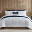 Ensemble d'édredon en coton rayé bleu marine 3 pièces Lacost-112985310-124580150