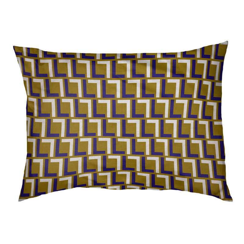Coussin pour chien Bonheur, Large  (30'' W x 40'' D x 5'' H), Or métallique / mauve / blanc