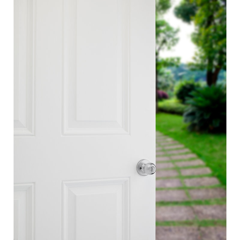 Polo Keyed Entry Knob featuring SmartKey Security, Satin Chrome