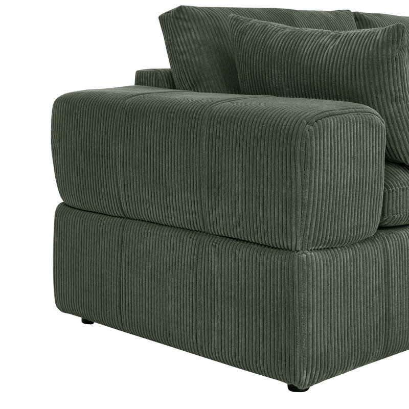 Paulberghwa Corduroy Loveseat, Dark Green