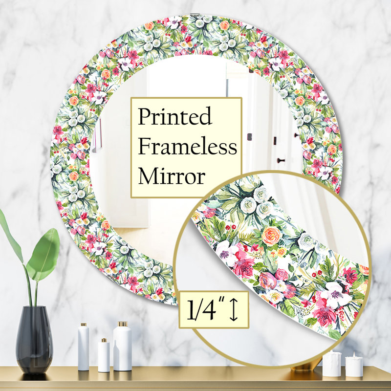 Miroir mural Flowers 6, H 31,5 po x l po