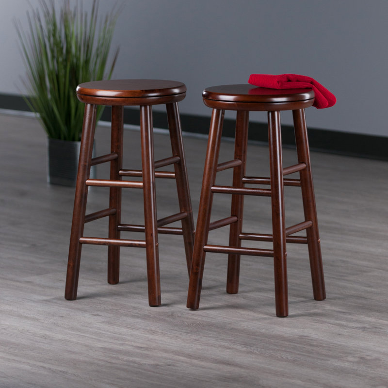 Tabouret de bar et de comptoir pivotant 2 pièces Shelby, Noyer, Tabouret de comptoir (siège d'une hauteur de 25,3