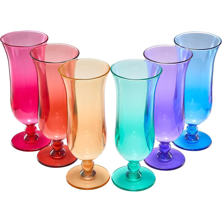 Unbreakable Plastic Drinking Glasses [Set of 6] Shatterproof Drinking Cups 16  Oz