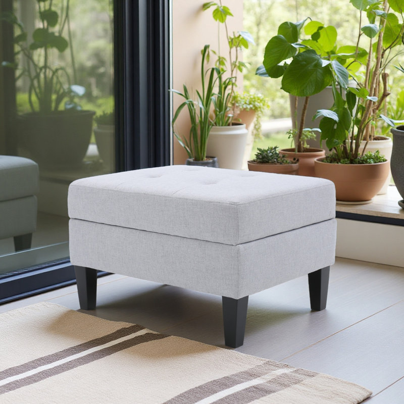 OTTOMAN DE RANGEMENT, Gris clair