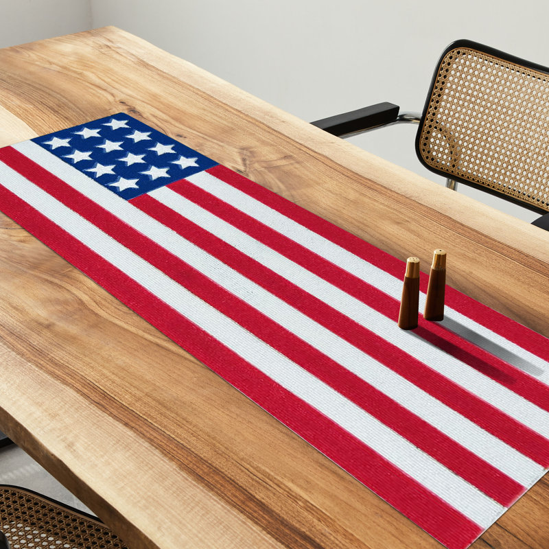 Chemin de table patriotique rouge et bleu