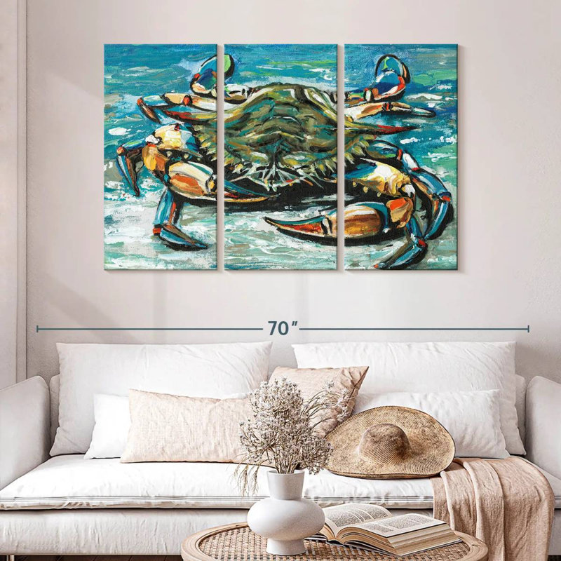 Crabe Brampt Blue Palette I, H 32 po x l 50 po