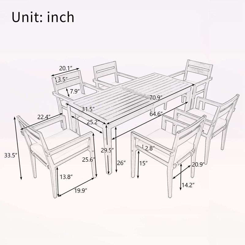 Exquisite Wood Outdoor Dining Set for Various Outdoor Spaces, Gray