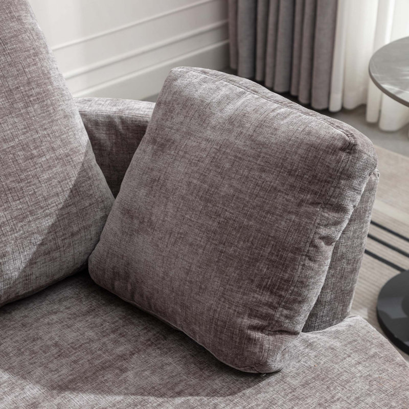 Chaise d'appoint pivotante surdimensionnée à 360 degrés avec 3 coussins pour le salon, le salon et l'hôtel, Gris