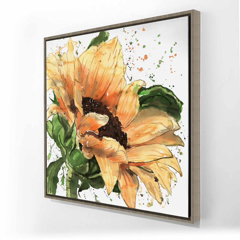 Tournesol brun rustique en toile florale | Décoration intérieure