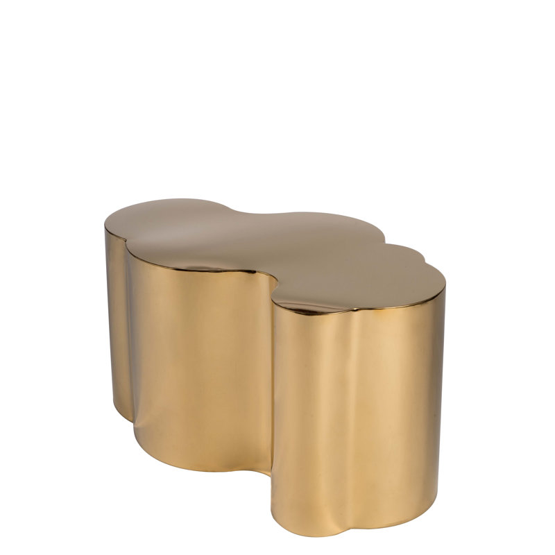 Table basse Caldria Kate avec forme libre en forme de nuage - Table d'appoint moderne, Doré, H 16 po x L 31 po x l 19 po