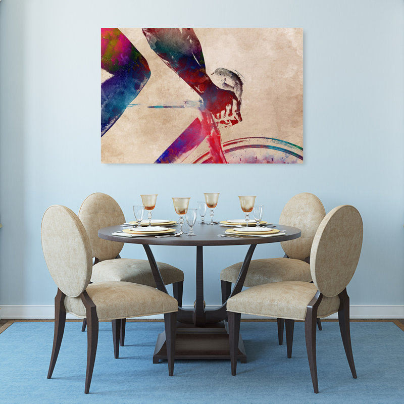 «Cycling Sport Art 21», art mural moderne contemporain abstrait, H 32 po x l 48 po