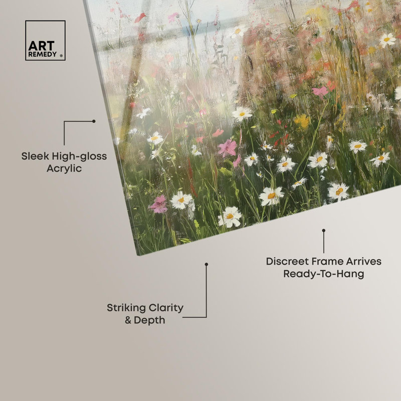 Art mural acrylique scintillant Glade Garden I par Art Remedy, prêt à être accroché, H 10 po x l 15 po