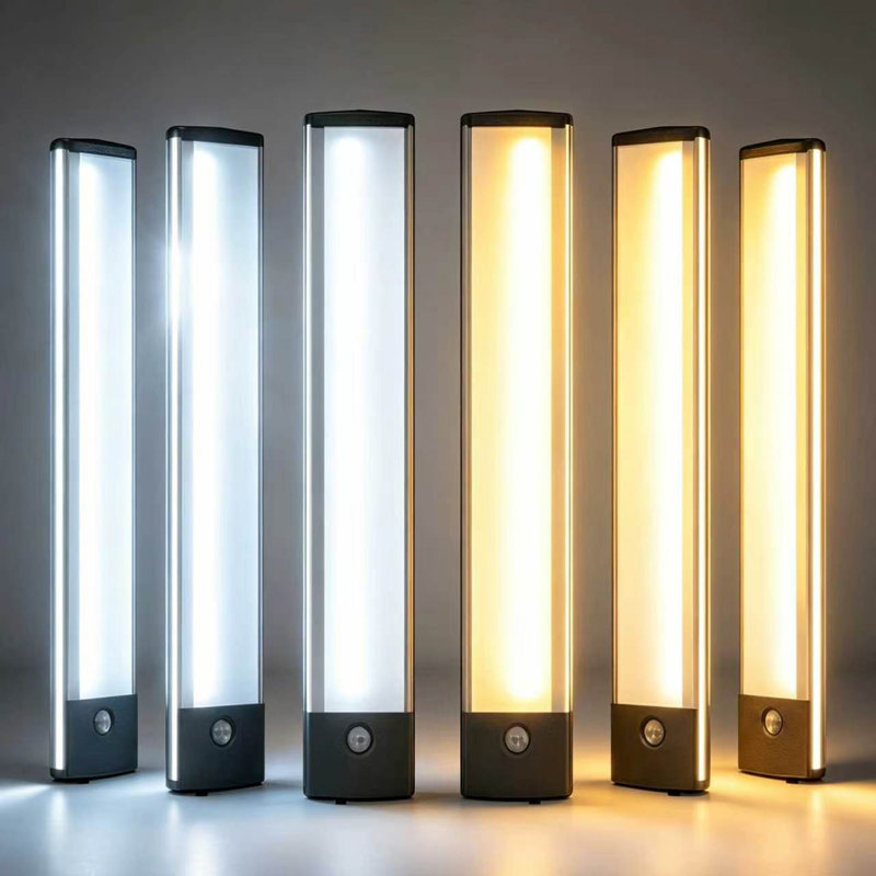 6PCS 12,56 po Capteur de mouvement sans fil rechargeable à DEL sous l'armoire 3 lumières de cuisine
