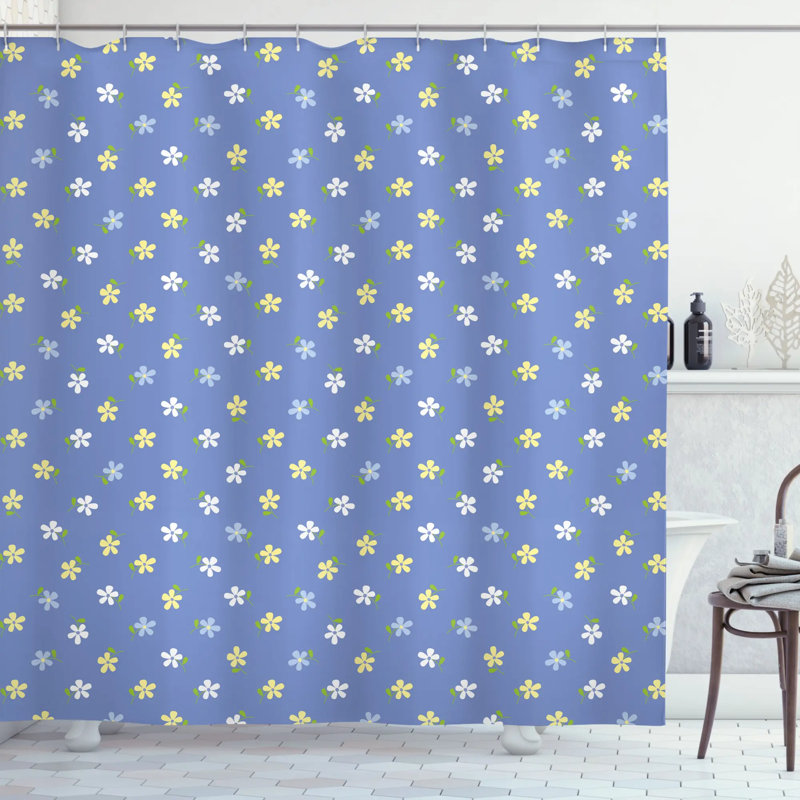 Floral Shower Curtain with Hooks Included, 84" H x 69" W