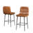 Upholstered Low Back 27.5" PU Leather Bar & Counter Stool With Metal Frame And Footrest, Modern Armless Bar Stools For Kitchen Island-1880126165