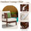Chaise longue d'extérieur à dossier tissé avec coussins, chaise d'appoint de patio à structure en bois massif-389176386