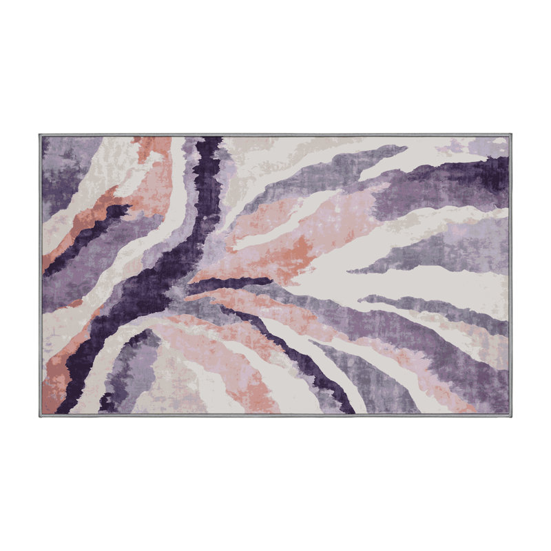 Machine Washable Gray Area Rug, Runner 2' x 4'