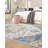 Lyanne Washable Non-Slip Medallion Blue Area Rug-979499004