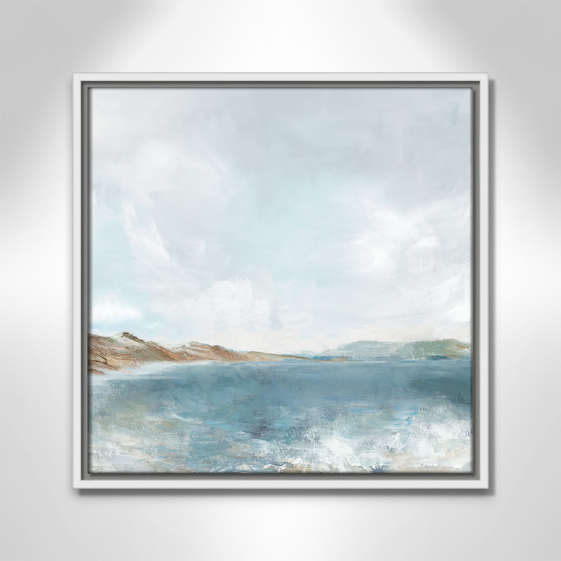 Echoes in Blue Print par PI Studio, Flotteur blanc, H 17,5 po x l 17,5 po