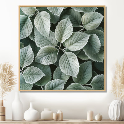 Frosted Leaves II - feuilles, art mural