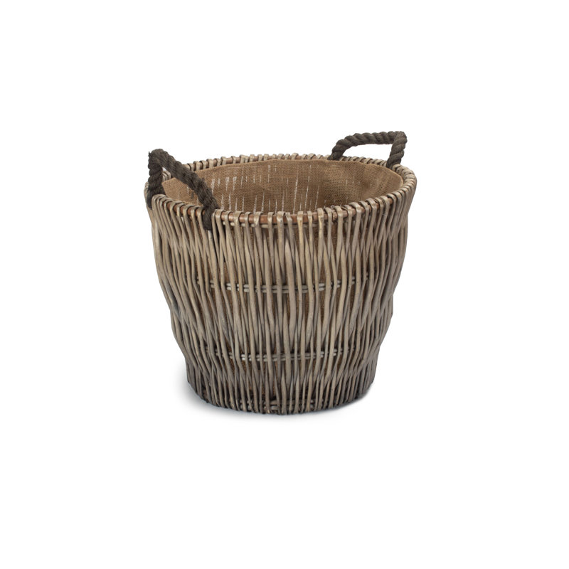 Rylie Lined Log Carrier Basket, 38cm H x 42cm W x 42cm D