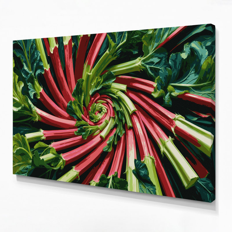Légumes, art mural sur toile brun rhubarbe, H 8 po x l 10 po