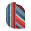 Wool Geometric Area Rug in Blue/Red-278998367