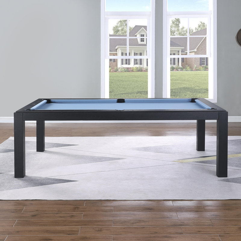 Table de billard Ashmont, 7 pi, Noir rétro, Bleu royal