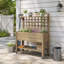 Potager surélevé mobile en bois avec treillis et rangement à plusieurs niveaux pour herbes aromatiques, légumes et fleurs-957200747