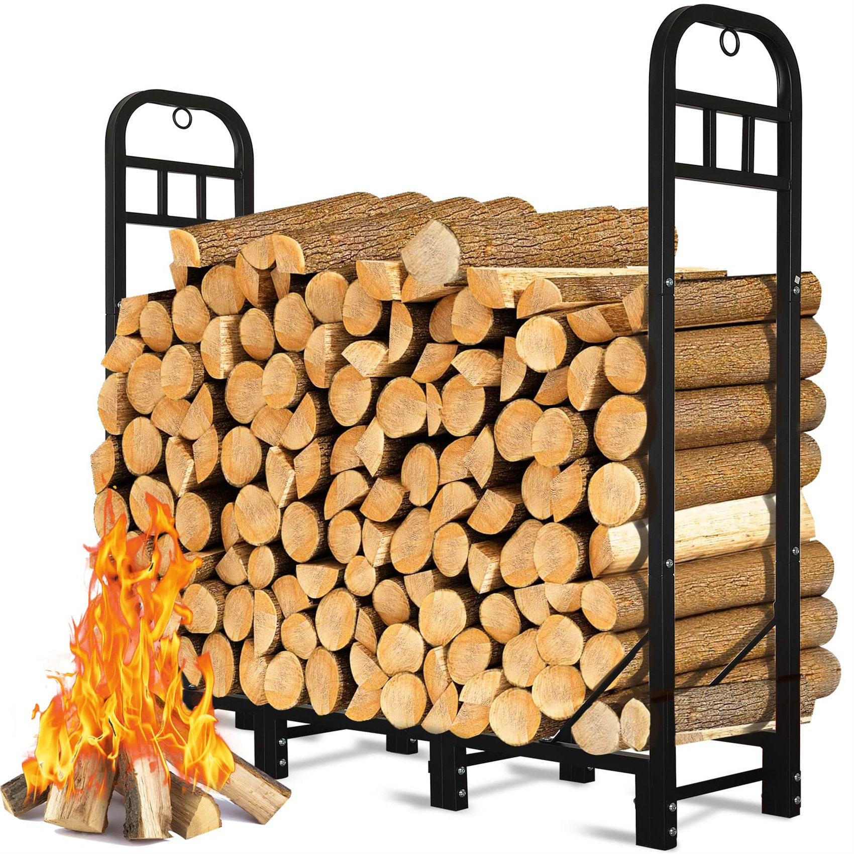Rebrilliant Moberly 48'' W Metal Log Rack Wayfair