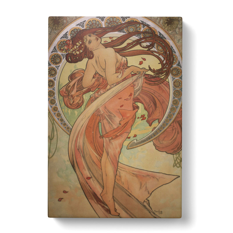The Dance by Alphonse Mucha - Wrapped Canvas Painting, 60cm H x 40cm W x 3cm D