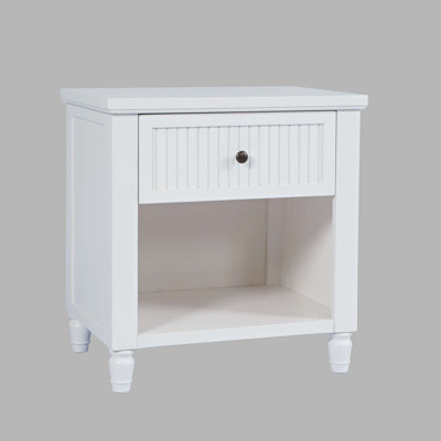 Table de chevet avec rangement Pearce Modern Farmhouse USB-C - blanc