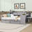 Daybed with Desk, Built-in Bookshelf, 3 Cabinets and 2 Drawers-1638339557