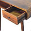 Bureau d'écriture courbé en bois massif, 1 tiroir, 1 fente ouverte, châtaignier, brun foncé-1498675204