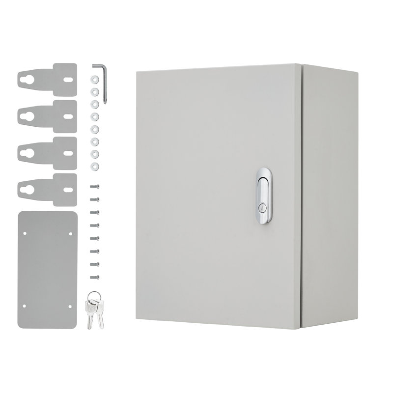 NEMA 4X/IP66 Waterproof & Dustproof Stainless Steel Tool Storage Box – 16"x12"x8" Lockable Wall-Mounted Enclosure with Mounting Plate & 2 Keys – Secure Cabinet for Indoor/Outdoor Electrical Use