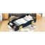 Lit simple en forme de voiture de course avec rangement et durabilité - bleu foncé + jaune, fabrication en bois pour la chambre à coucher-1720005286-1720005285