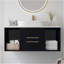 Meuble-lavabo mural moderne 39,4 po avec meuble-lavabo flottant ovale en céramique massif-850812936