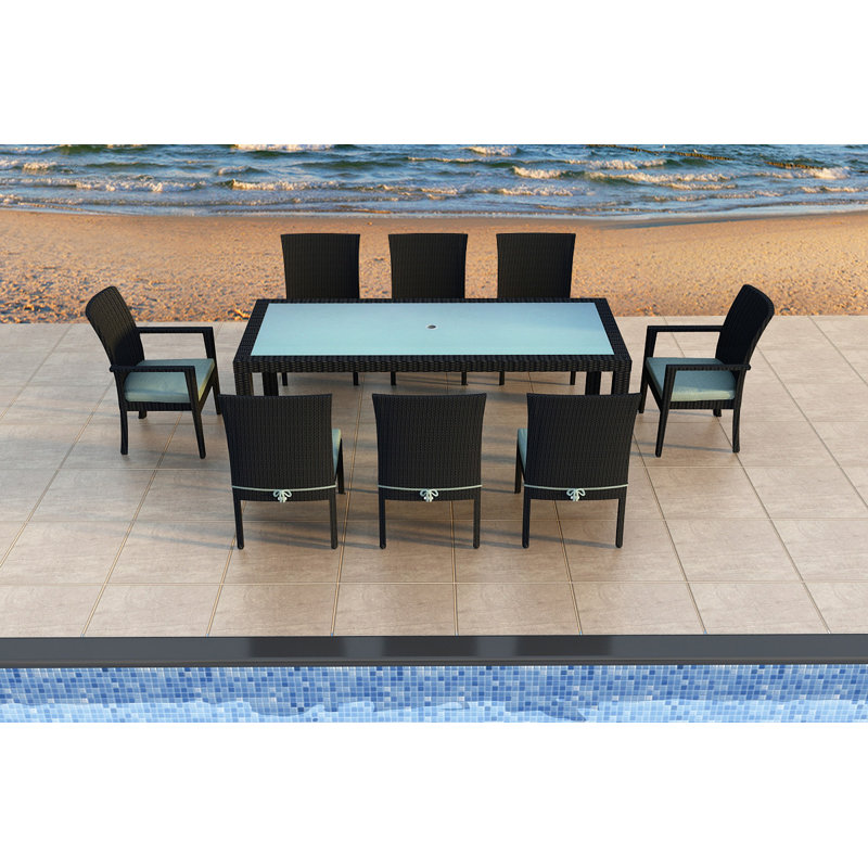 Urbana Outdoor - Piece Dining Set, Canvas Flax Sunbrella® Canvas, Coffee Bean, 8