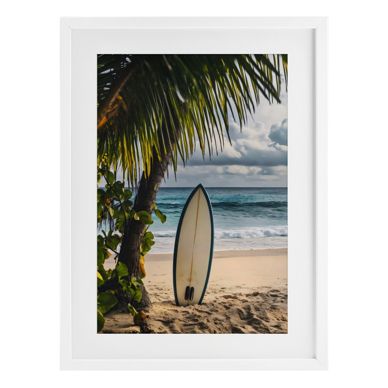 «Seaside Surf Adventure», reproduction encadrée sous verre, design par LSR Design Studio, H 23 po x l 17 po
