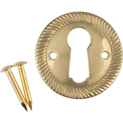 Couvercle de trou de serrure décoratif rond en laiton estampé