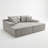  2-Piece Loveseat chaise lounge with Armrests, 78.8" Oversized Boneless Sleeper Sofa Bed with 4 Pillows for Living Room or Bedroom, No Assembly Required - Urban Grey, Chenille-1007607187