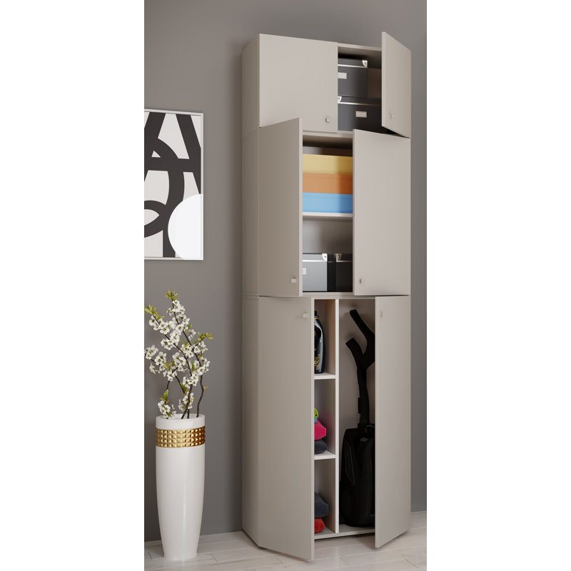 Balyeet Rectangle Accent Cabinet, Grey/Brown/Blue