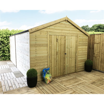 Sieglinde 11 ft. W x 18 ft. D Solid Wood Garden Shed