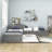 Twin Size L-Shaped Platform Bed with Trundle and Two Drawers-1041720809