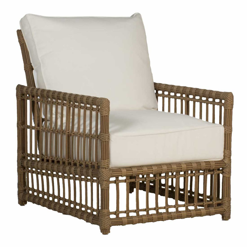 Newport Arm Chair with Cushions, Rollo Lace, Welt, Newport #66 Burlap
