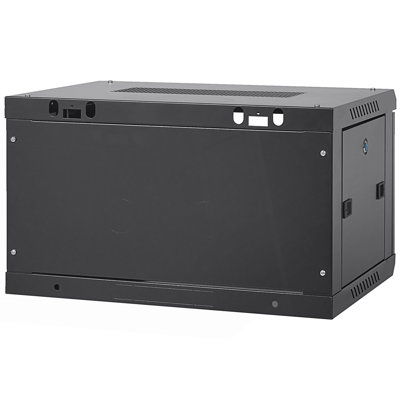 Wall Mount Network Server Cabinet, Server Rack Cabinet Enclosure With Locking Glass Door Side Panels, Living Room Cabinet