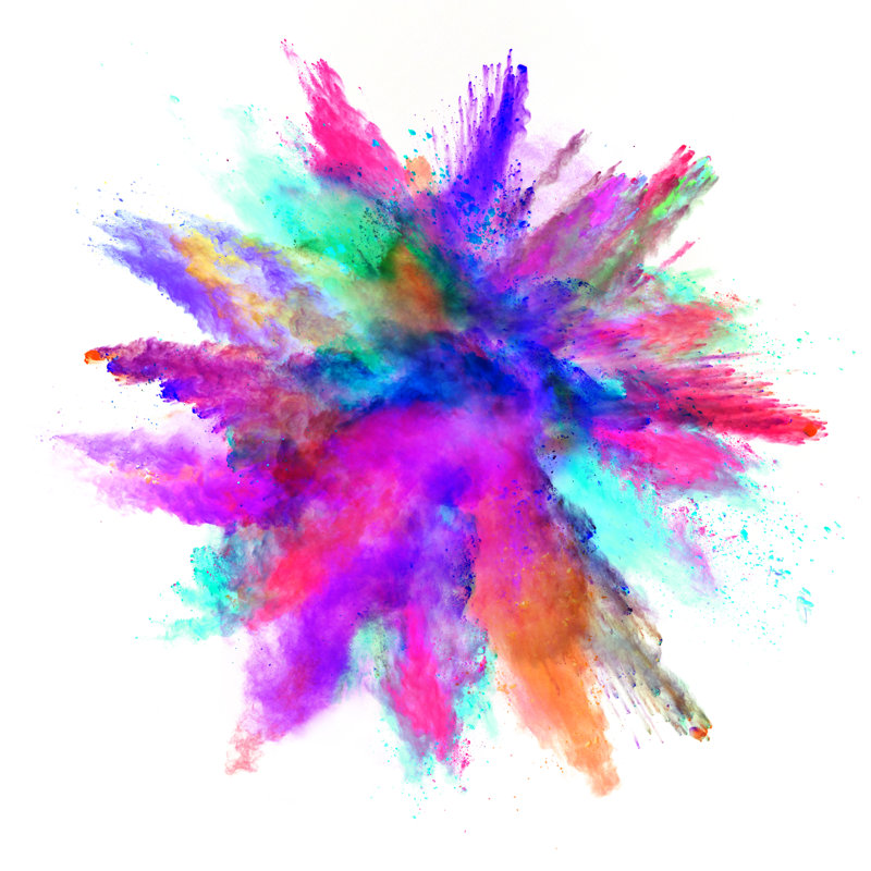 Abstrait coloré, impression sur toile tendue, H 30 po x l 30 po