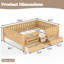 Grand lit pour enfants avec tablettes intégrées et tiroirs de rangement, escalier de sécurité et garde-corps, naturel clair-130068554-130068555